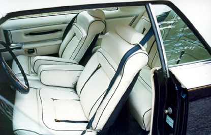 1979 Continental Mark V Bill Blass white leather interior