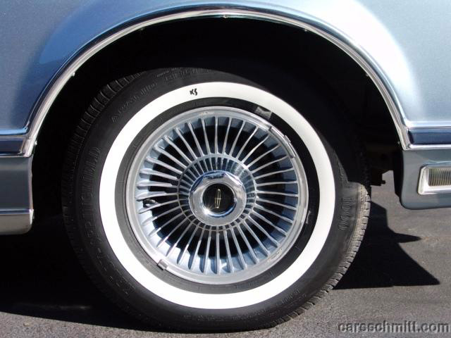 1979 Continental Mark V Givenchy 1.3" white band turbine styled wheels