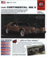 1977-79 Continental Mark V - IMP Brochure