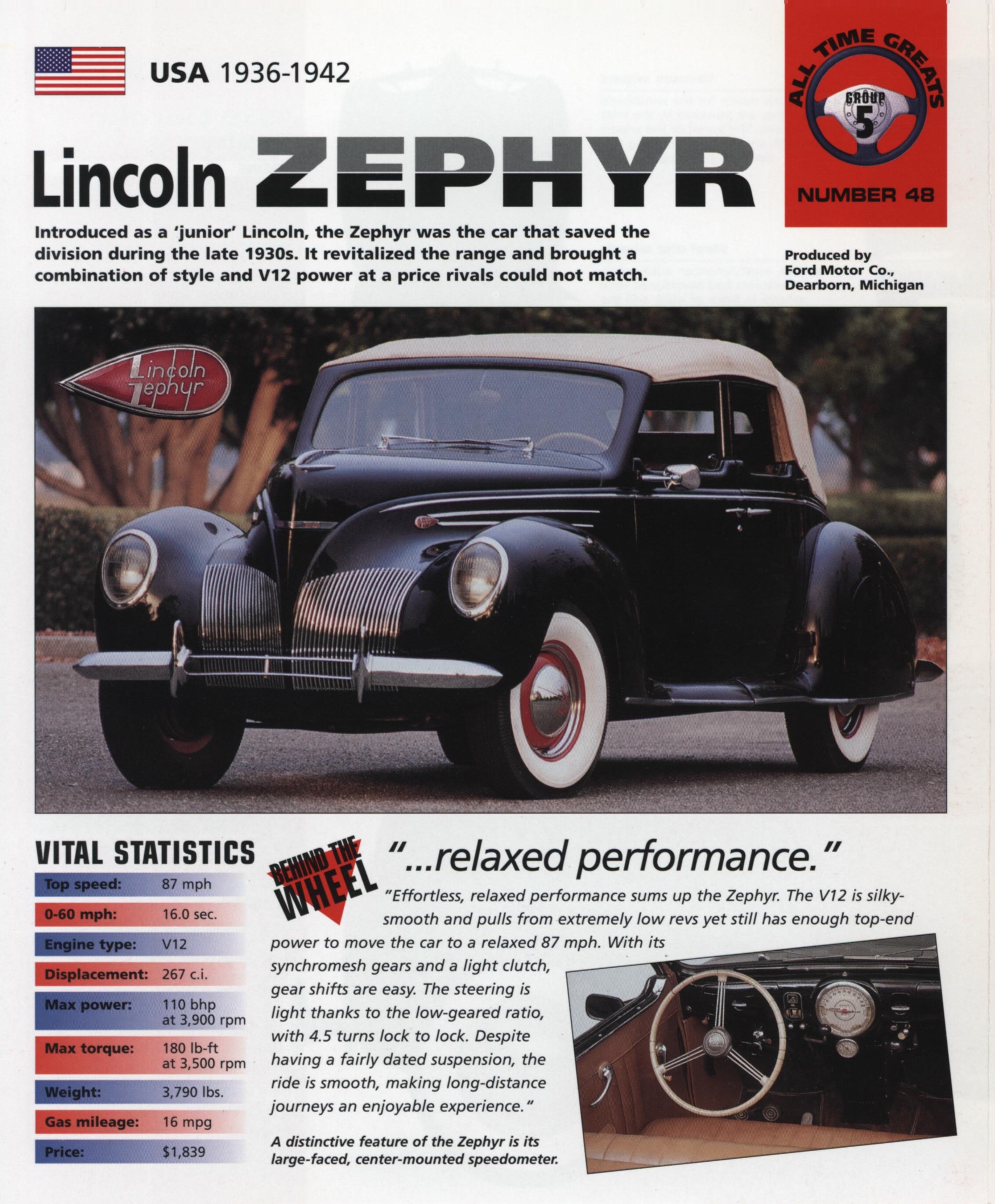 1936-42 Lincoln Zephyr - IMP Brochure